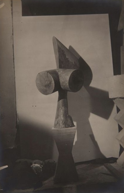 Sculpture in studio, vintage photograph